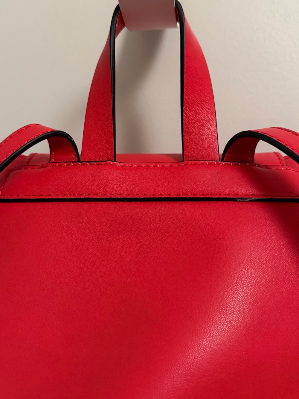 French Connection Cherry Red Faux Leather Tassel Mini Backpack - Picture 9 of 13